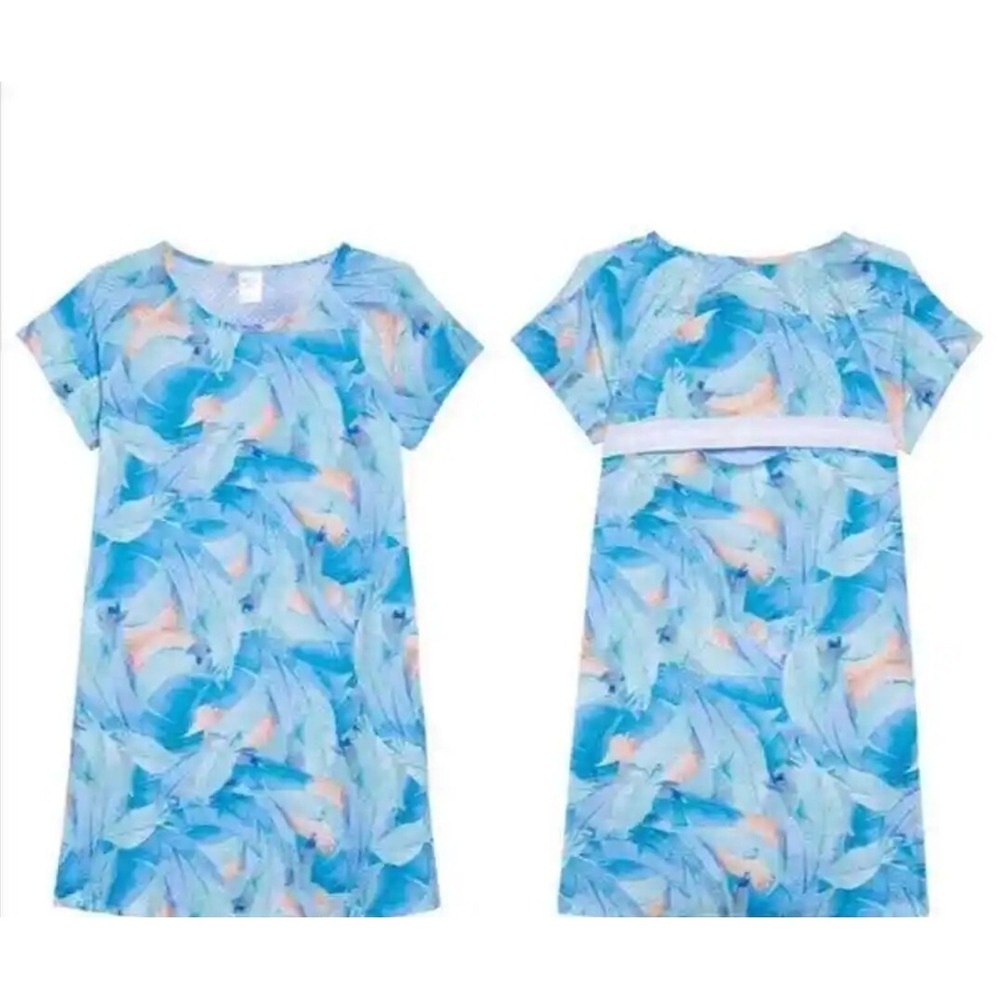 Zella Tropical Leaves Swimsuit Coverup Activewear Dress‎ Girls Sz XL (14-16)